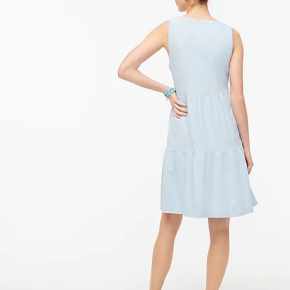 J.CREW Sleeveless Knit Tiered Mini Dress Arctic Blue - Picture 3 of 4